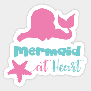 Mermaid At Heart, Mermaid Tail, Mermaid Silhouette Sticker